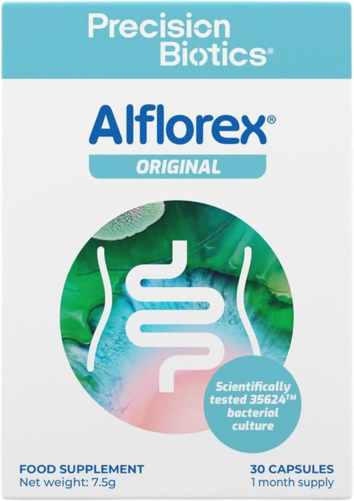 Alflorex Original - Daily Gut Health Probiotics - Contains Bifidobacterium Longum Bacterial Culture Strain 35624 - No Refrigeration Required - 60 Capsules