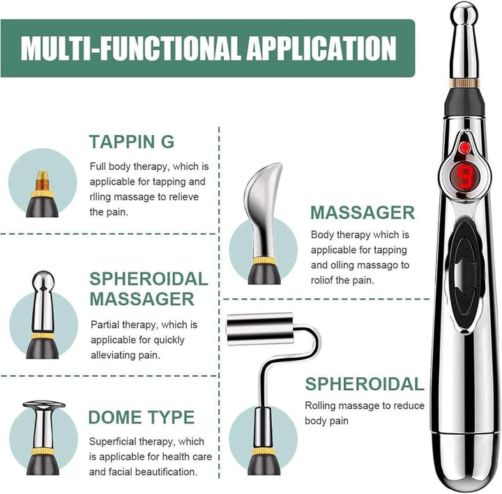 5 in 1 Electronic Acupuncture Pen, USB Rechargeable Meridian Energy Pulse Massage Pen,Multi-Function Massage Pen Tools for Office, Entertainment, Leisure and Work