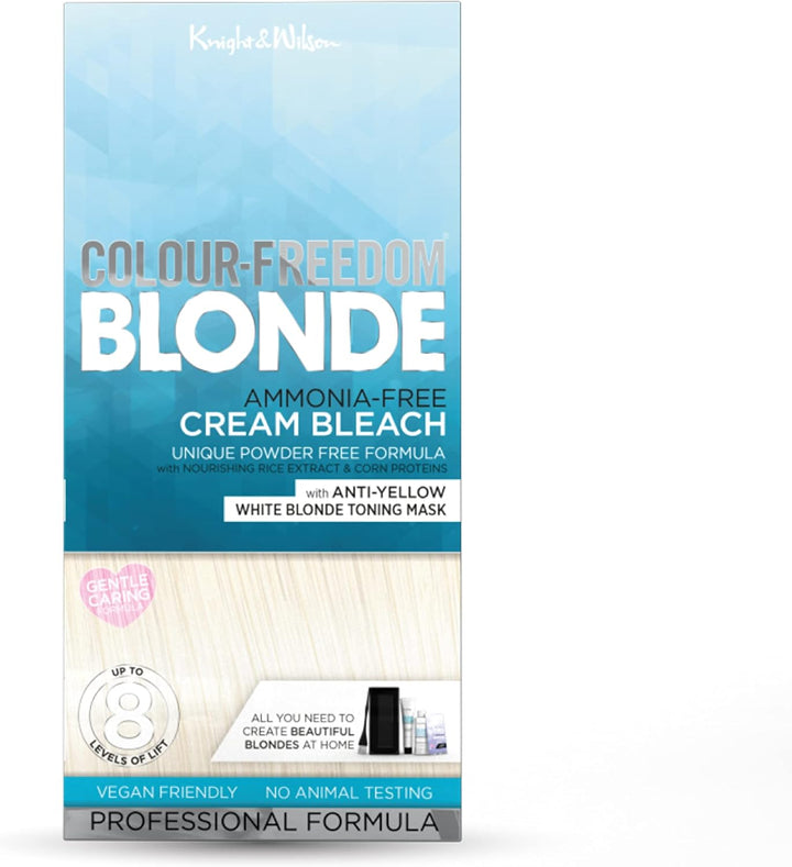 Colour-Freedom Cream Hair Bleach. Ammonia-Free Formula Lifts up to 8 Shades. Protects & Repairs While Lightening. Complete Bleaching Kit Including Tint Bowl & Brush,Packaging May Vary