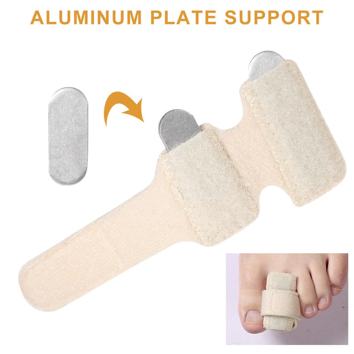 2PCS Toe Corrector for Women Men Hammer Toe Straighteners with Metal Plate Support Toe Cushioned Bandage for Crooked Toes