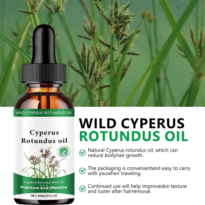 2 Pcs Cyprus Oil for Hair Removal, Organic Cyperus Rotundus Oil for Reducing Body Hair Growth, Natural Grass Body Hair Removal Care Serum for Hair Growth Inhibitor, Moisturizing & Soothing