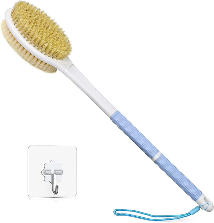 Back Scrubber Brush, Body Shower Brush Back Scrubber with Long Handle, Exfoliating Shower Brush, Wet or Dry Bath Brush for Men Women