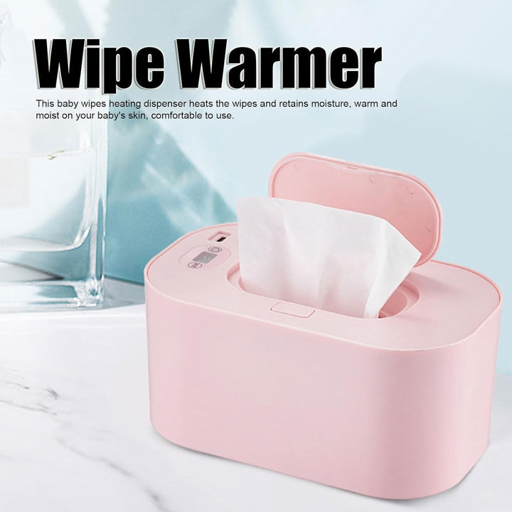Baby Wipe Warmer,Wet Wipe Warmer,Constant Temperature Portable Wipe Heater Temperature Adjustment Warm Keeper Dispenser (Light Pink)