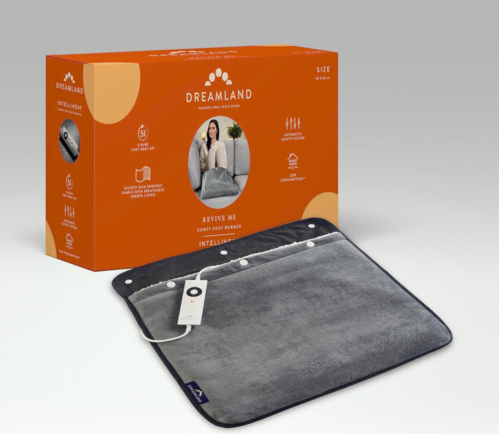 Revive Me – Neck & Shoulder Heat Pad, Grey, Fast Heat-Up, 3-Hour Adjustable Temperature, Auto Safety Shut-Off, Machine Washable, Specifically for Neck & Shoulder, Size Adjustable, 47 X 52Cm