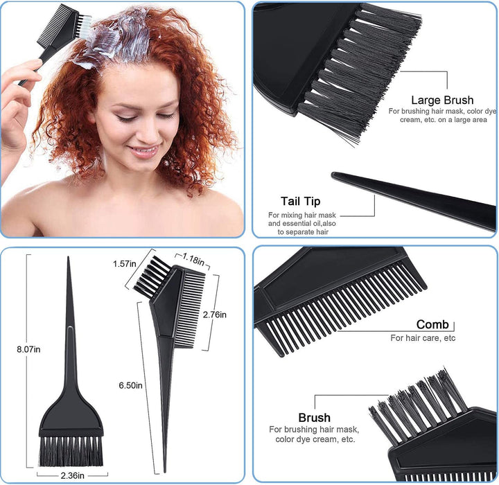 Hair Highlights Coloring Dye Tool Set, 2 Hair Disposable Tipping Frosting Cap, 2 Hook Needle with Hair Coloring Brush and Hair Dye Comb Set for Salon Home Use Hair Coloring Supplies