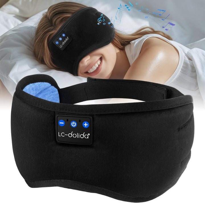 Bluetooth Sleep Mask Headphones 200% Blackout 3D Deep Eye Mask with Headphones Bluetoothv5.4 Can Play 15Hrs Breathable Eye Mask with Bluetooth Earphones for Travel,Nap Sleeping,Shift Work