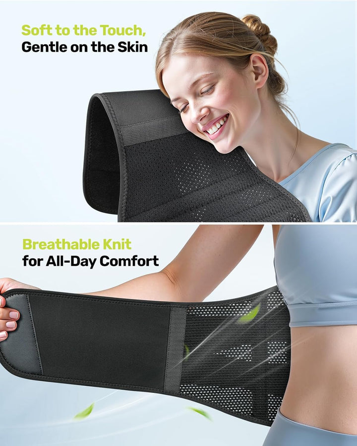 Back Support Belt for Lower Back Pain Relief with 7 Stays, Adjustable Back Brace Support for Work, Heavy Lifting, Lumbar Support Belt for Sciatica Scoliosis (Blue, M)