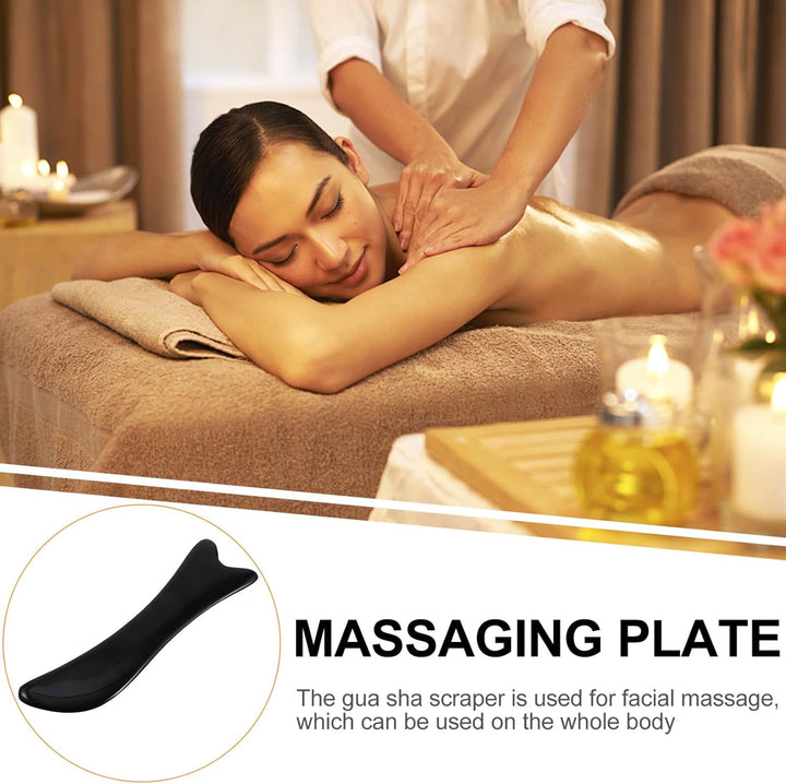 Buffalo Horn Gua Sha Plate Facial Scraping Board for Face and Eye Massage Natural Beauty Tool and Complexion Compact and Wear-Resistant for Self-Care and Use
