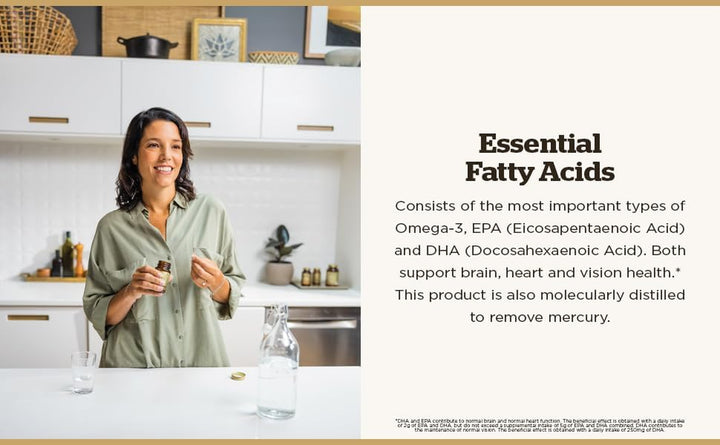 Fish Oil Concentrate 1000 Mg Softgels - Pack of 120 - Supports Normal Functioning of Heart, Brain Function and Vision - Daily Wellbeing - Gluten Free