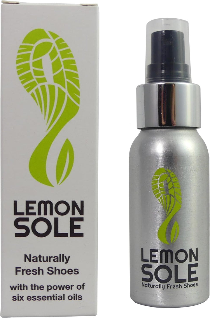 Natural Shoe Freshener & Deodoriser with 6 Powerful Essential Oils for Long-Term Odour Control, Great for Sports, Fresh Lemon Scent. Lemon Fresh Shoes Every Day.