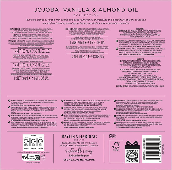 Jojoba, Vanilla & Almond Oil Luxury Pamper Present Gift Set - Vegan Friendly