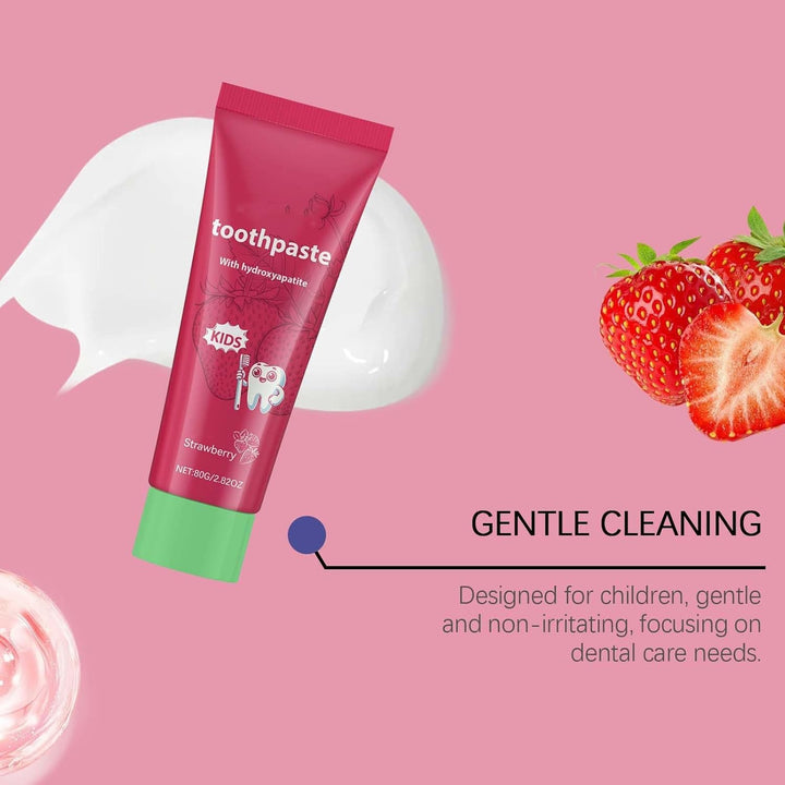 Kids Hydroxyapatite Toothpaste,Probiotic Teeth Whitening Toothpaste,Strawberry Enamel Protection for Children 2+
