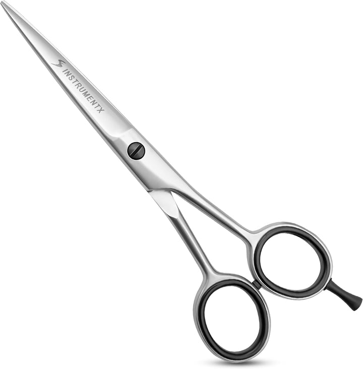 Professional Hairdressing Scissors, Stainless Steel Barber Scissors for Men, Women & Kids, Razor Sharp Hair Scissor for Hair Styling Salon and Home Use (Silver, 5.5")