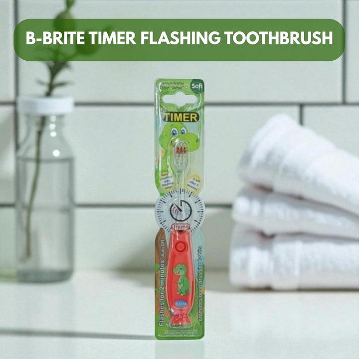 Timer Flashing Toothbrush for Kids – Dinosaur Design with 2-Minute Timer, Fun and Engaging Oral Care Routine