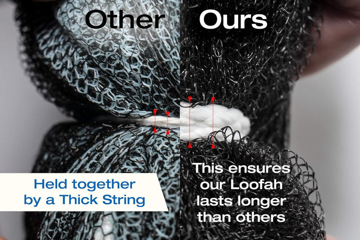 XXL 90G Charcoal Shower Loofah 3 Pack by  - Perfect Bath Sponge for Exfoliating for Men & Women - Body Scrubber Brush for Cleansing and Smooth Skin - Scrubbies That Remove Excess Oil and Dirt