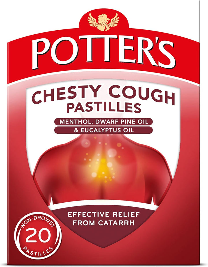 Chesty Cough Pastilles, Non-Drowsy, 20 Pastilles - Relieve the Symptoms of Catarrh, Coughs and Colds