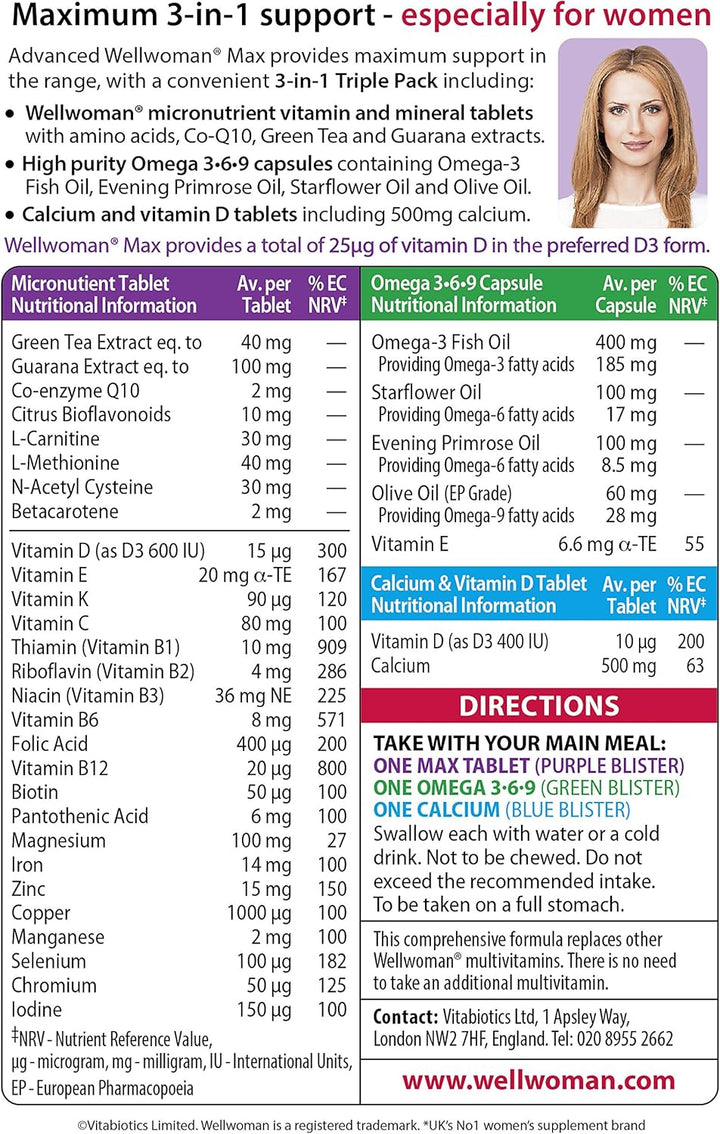 Max, Beauty Supplements, Maximum Support Formula for Women Wanting to Boost Energy, Immune System and Bone Health, 84-Multivitamin Tablets