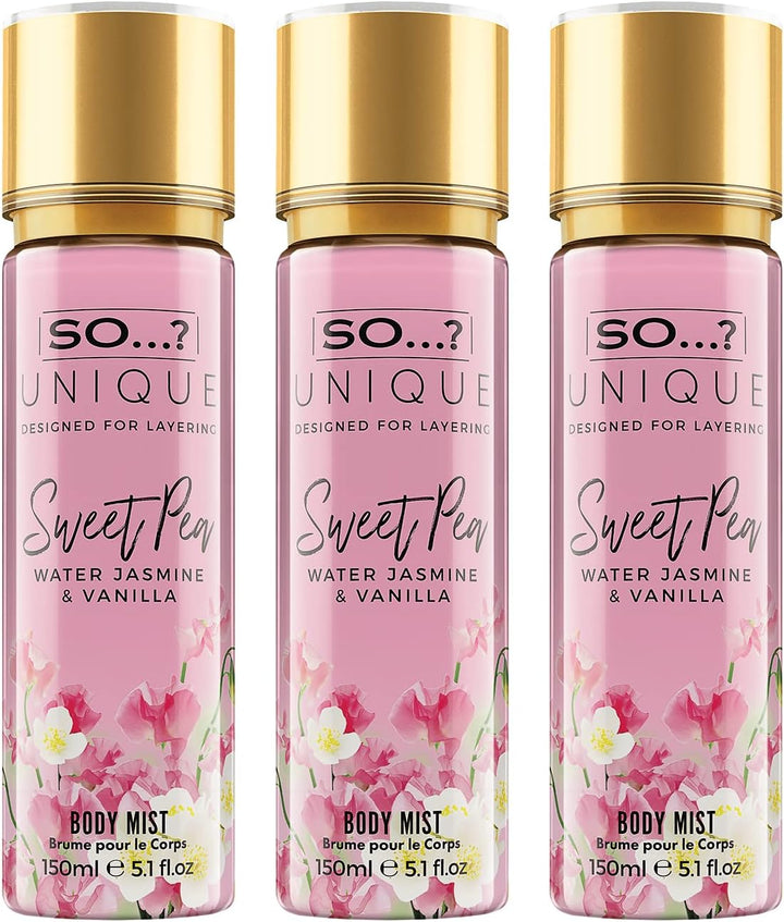 Unique Womens Vegan Sweet Pea Body Mist Fragrance Spray 150Ml