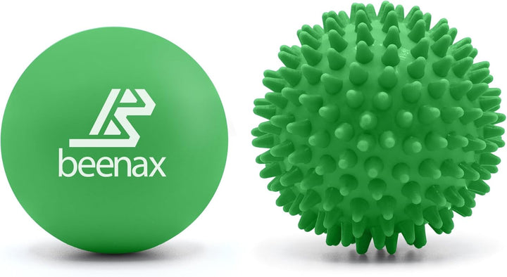 Lacrosse & Hard Spiky Massage Ball Set - Trigger Point, Myofascial Release, Plantar Fasciitis, Deep Tissue, Muscle Relief, Yoga, Pilates, Physio, Rehab - Relieve Stress and Relax Tight Muscle