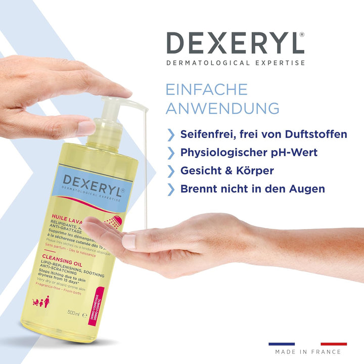 Cleansing Oil: for Daily Cleansing of Body and Face, for Dry and Eczema Prone Skin, 1 X 500 Ml