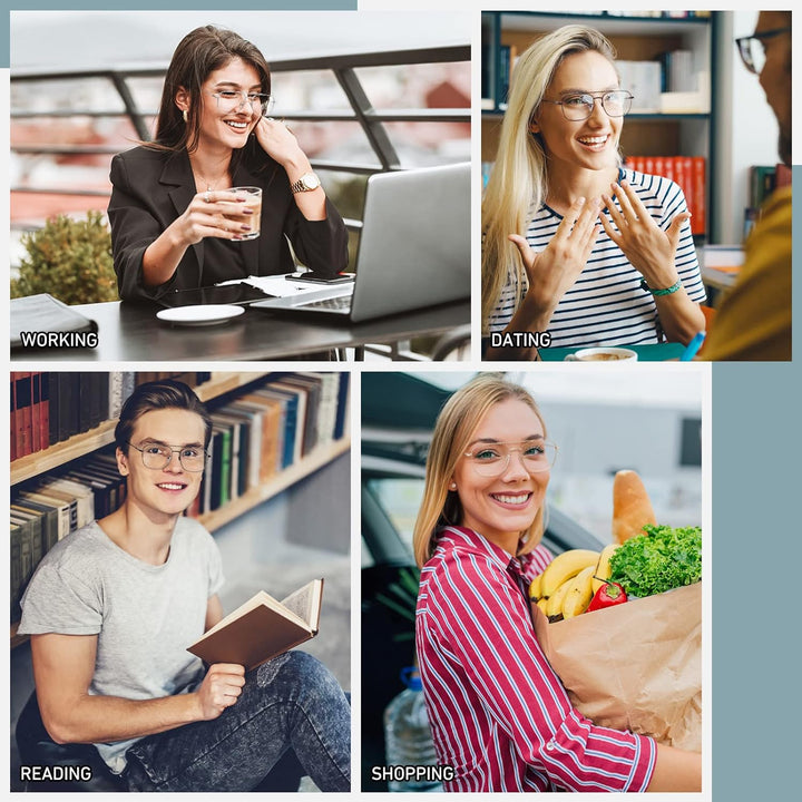 Fake Glasses Pilot Style Classic Retro Fashion Metal Eyeglasses Non Prescription Clear Lens Glasses for Women Men UV400