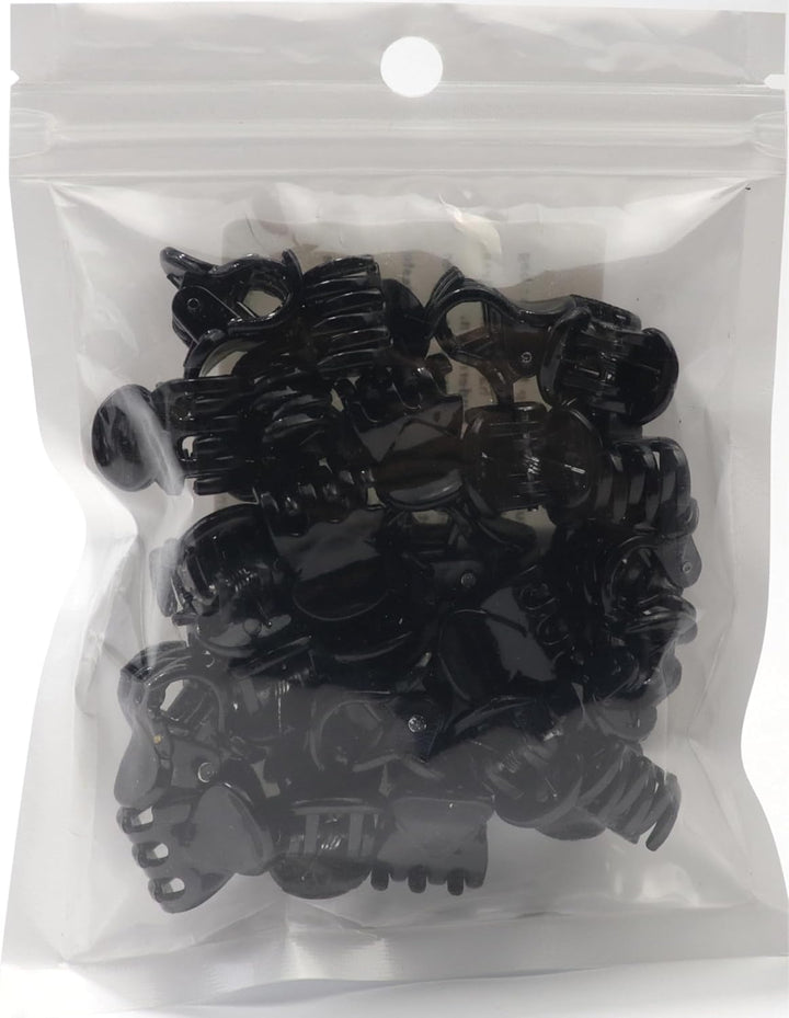 24 Pcs Mini Hair Clips, Claw Clips, Non Slip Plastic Hair Claws, Hair Accessories for Women and Girls (Black)