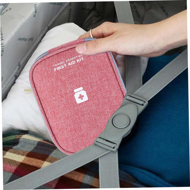 Travel First Aid Kit Pouch Empty Mini Pill Storage Bag Emergency Box for Camping Hiking Wine Red First Aid Kits