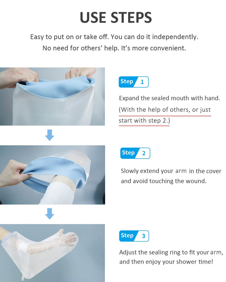 Plaster Cast Waterproof Cover Arm, Waterproof Cast Cover, Protective Shield for Shower Arm, Soft Comfortable Cast Cover for Swimming, Reusable Cast Protectors