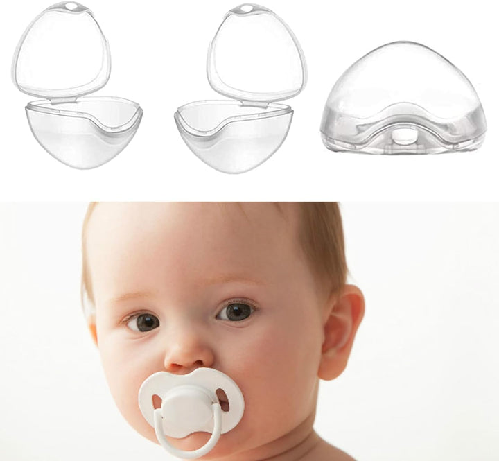 6 Pack Baby Pacifier Cases - Clear - for Travel and Home