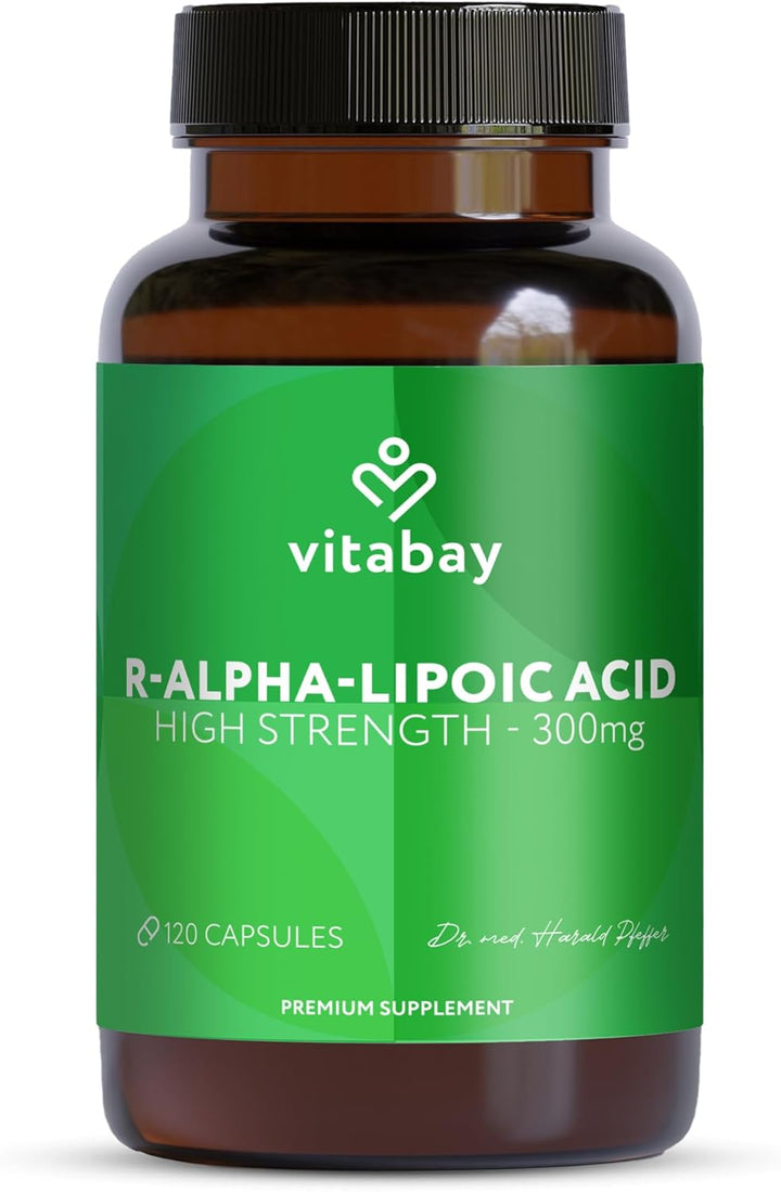 R-Alpha Lipoic Acid 300 Mg – 120 Vegan Capsules – ALA Supplement without Unnecessary Additives – Laboratory Tested in Germany