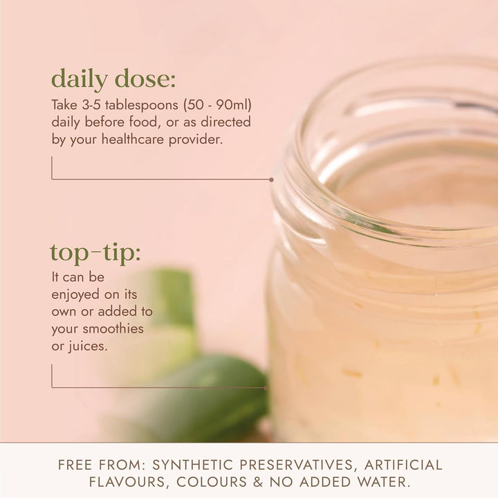 Organic Cold-Pressed Aloe Vera Juice 1000 Ml | Ethical & Vegan Society Approved | Manufactured in the UK