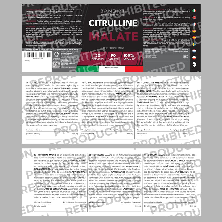 ® CITRULLINE Malate 90 Tablets 3000 Mg per Daily Dose - Extra-High Dosage (1 Month Coverage) - 100% Vegan L-Citrulline from Fermentation - Citrullin for Athletes and Bodybuilders