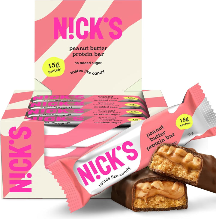 NICKS Protein Bar Mix Box, Keto Snack Bars 4G Net Carbs, 15G Protein, 5G Collagen No Added Sugar Gluten Free Low Carb Snacks (9X50G)