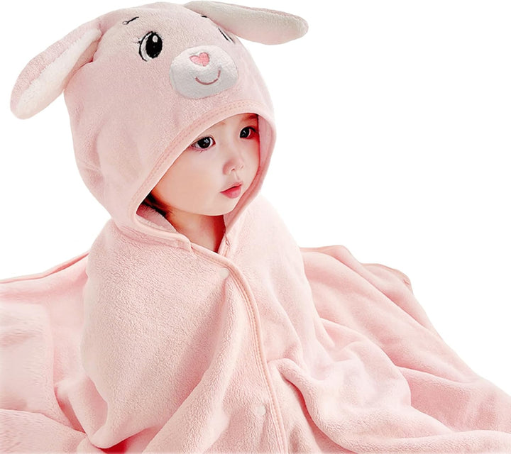 Hooded Baby Towel, Baby Bath Towels with Hood,Unique Animal Design Baby Towel with Hood Soft Absorbent Baby Bath Towels, for Newborn Baby Boy and Girl (White)