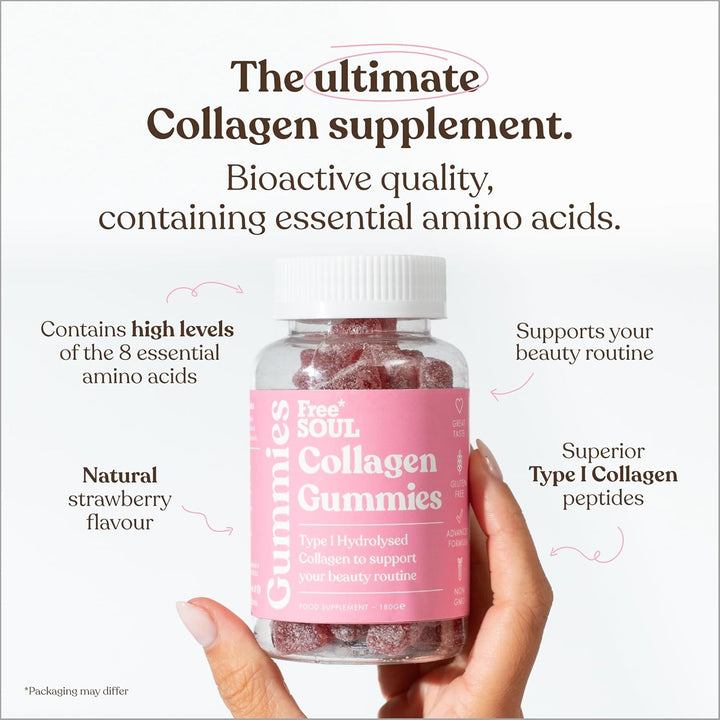 Collagen Gummies by  | High Strength Marine Collagen Supplement | Advanced Superior Type 1 Hydrolysed Collagen Peptides | Triple Strength Pure Formulation Supplement | 60 Gummies