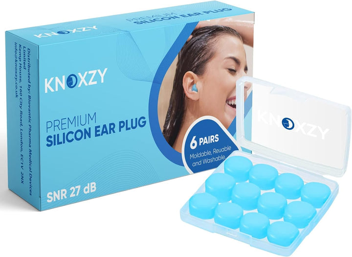 Silicone Ear Plugs for Sleeping Re-Usable Waterproof Noise Cancelling Premium Moldable Ear Plugs for Sleeping, Travelling, Studying Noise Reduction