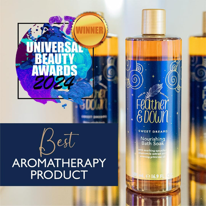 Nourishing Bath Soak (500Ml) - with Soothing Upcycled Chamomile Extract & Evening Primrose Oil. Nourish Your Body & Calm Your Mind. Cruelty Free. Vegan Friendly.