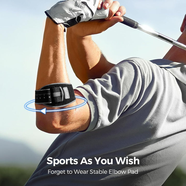 Tennis Elbow Support Strap for Men Women, Comfy Golfers Elbow Support with Removable Compression Pad for Tendonitis Relief, Adjustable Tennis Elbow Brace for Sports & Daily Work, Black