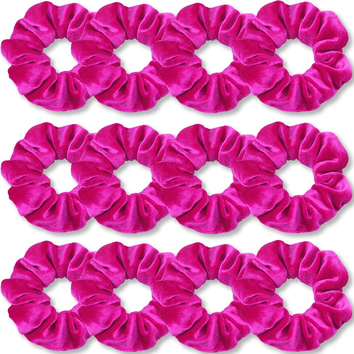 Scrunchies for Women, Premium Velvet Scrunchy for Hair, Solid Color Elastic Thick Bands, Soft Ropes Ponytail Holder Hair Accessories, 12 Pack