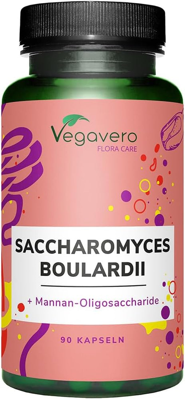 Saccharomyces Boulardii | Prebiotic and Probiotic Supplements | NO Additives | 7 Billion CFU per Capsule | 350 Mg S. Boulardi & 150Mg S. Cerevisiae | Vegan