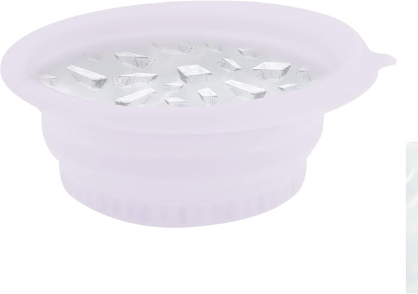 Face Bowl for Ice,Silicone Face Ice Bath Bowl with Built in Tray, Foldable Facebowl with Built-In Icetray, Portable Quick Cooling Facial Washing Basin for Soothe Skin Home Use or Travel (Purple)