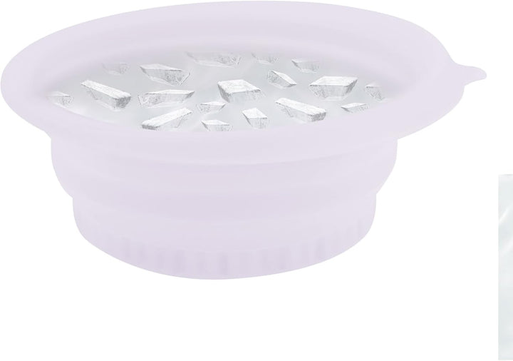 Face Bowl for Ice,Silicone Face Ice Bath Bowl with Built in Tray, Foldable Facebowl with Built-In Icetray, Portable Quick Cooling Facial Washing Basin for Soothe Skin Home Use or Travel (Purple)
