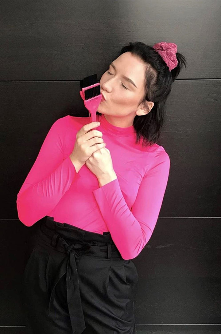 Classic Hair Dye Brush – Hair Colour Brush for Highlights Hair Dye Kit, Hair Tint Brush for Highlight Kit, Tinting Brush for Bleach Hair Dye, Hair Bleach Kit, Hair Colouring Brush – Pink