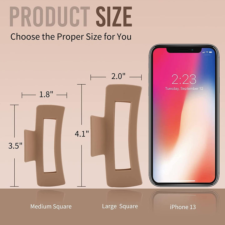 Hair Claw Clips for Women Thick Hair, 4.1 Inch Matt Coated Hair Clips Women for Thick & Thin Hairs, 4PCS