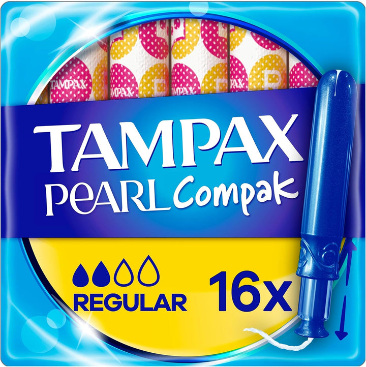 Tampax Compak Pearl Tampons Regular 16CT Csx4