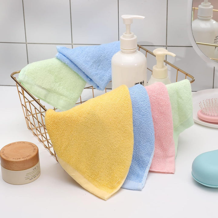 6 Pcs Flannels Face Cloths Baby Washcloths Quick Dry Reusable Face Body Cloths Squares Wash Flannels for Baby Kids Adults(25X25Cm)