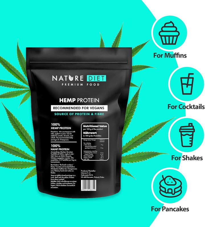 - Hemp Protein 1000G , Vegan , Protein Powder , Plant-Based