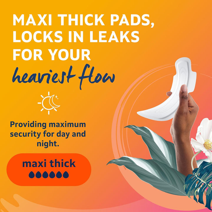 Extra Protection Maxi Pads X 10 (1 Pack), with Wings, for Extremely Heavy Flow Periods and Perimenopause