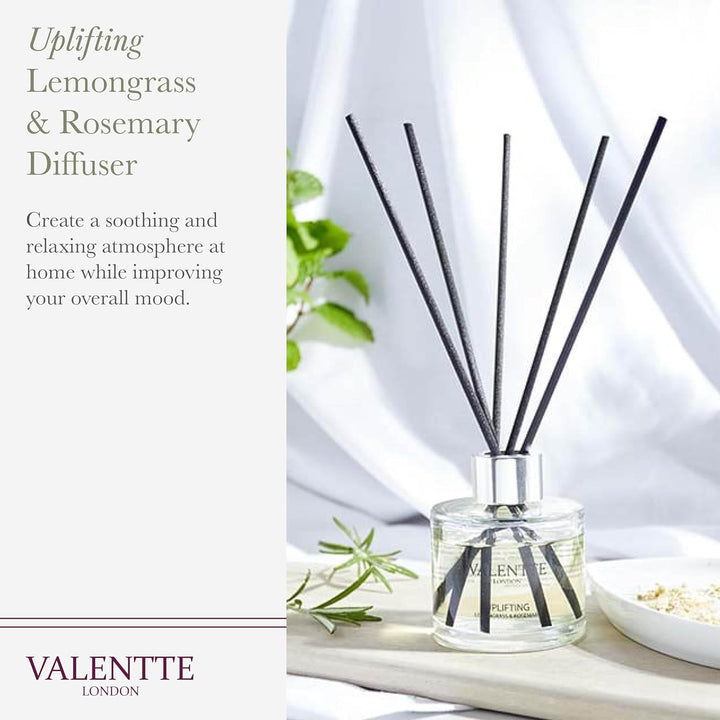 Reed Diffuser - Lemongrass & Rosemary Scent | Essential Oil Aroma for Home | 100 Ml