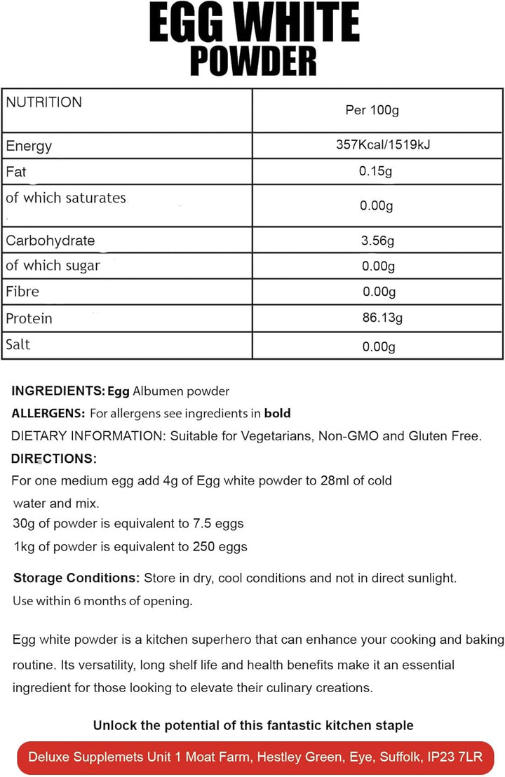 Egg White Powder Unflavoured 1 Kg